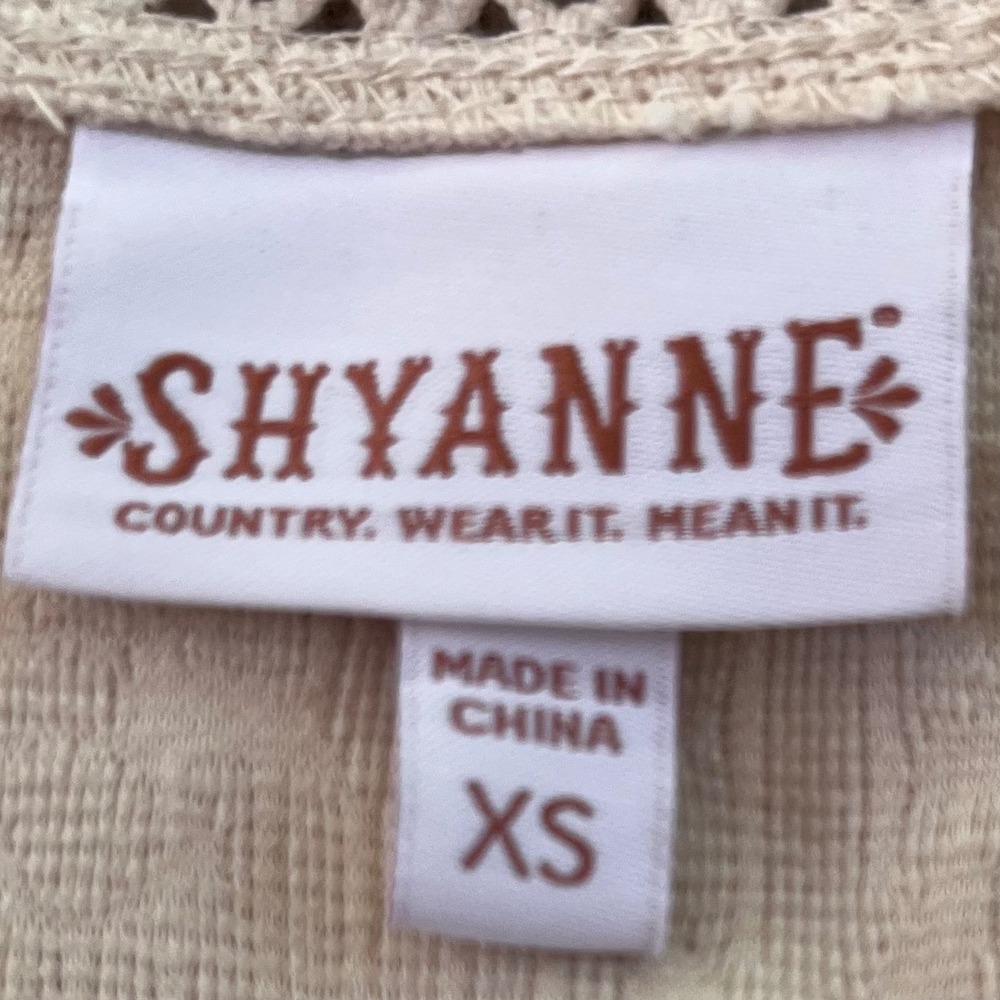 Shyanne Top XS Cream Textured Knit Bell Sleeve Boho Western Festival Romantic - Picture 7 of 8